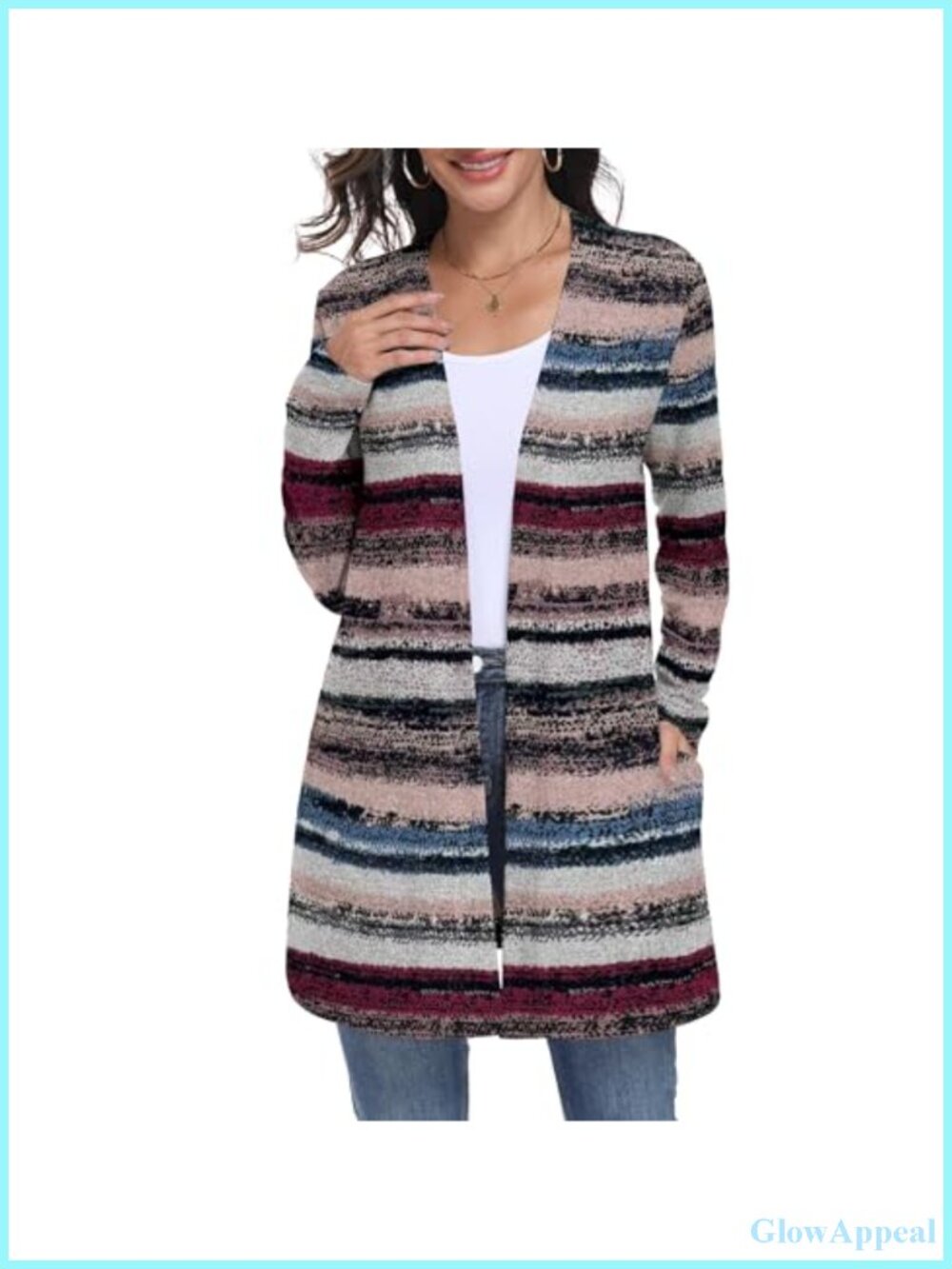 Women's Lightweight Open Front Cardigan Sweater with Pockets Long Sleeve Knit